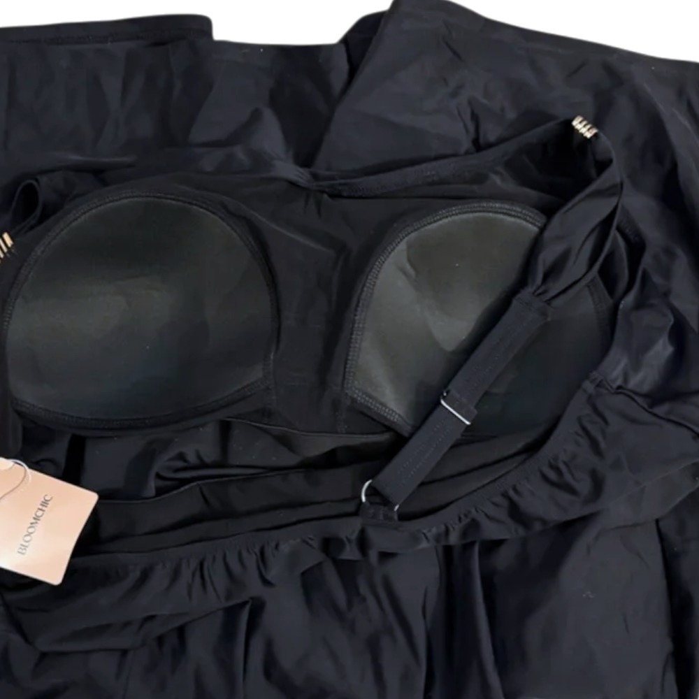 NEW Bloomchic Black Size 10 / M Romper Adjustable Pockets One-Piece Swimsuit - Picture 6 of 13